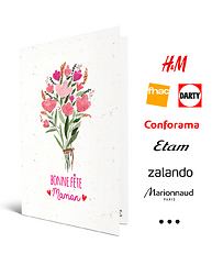 Carte de vœux 2 en 1 Bonne fête Maman